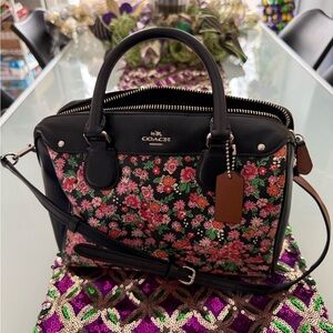 Coach Black Floral Women's Satchel